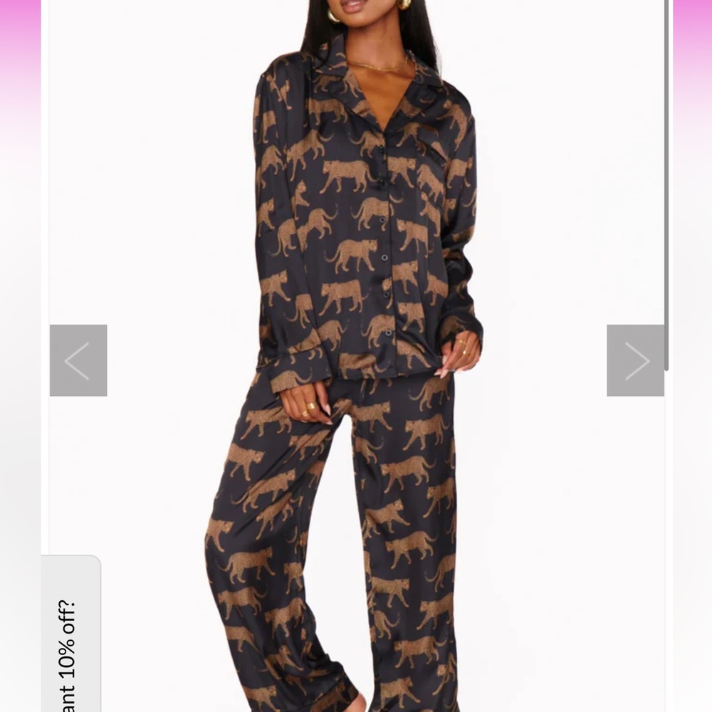 Show me your mumu Black and Brown Animal Print Pajama Set size small